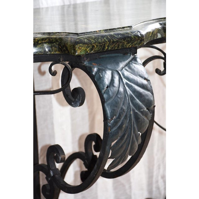 Antique Console Table in Wrought Iron and Marble, 1800s For Sale - Image 6 of 18