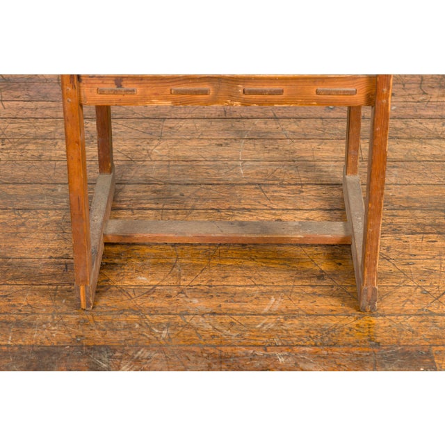 Brown Artist Industrial Style Vintage Desk Chair With Rustic Character For Sale - Image 8 of 12