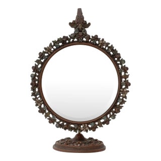 Victorian Cast Iron Vanity Mirror For Sale