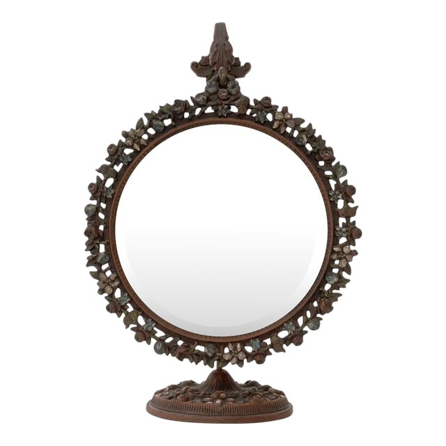 Victorian Cast Iron Vanity Mirror For Sale