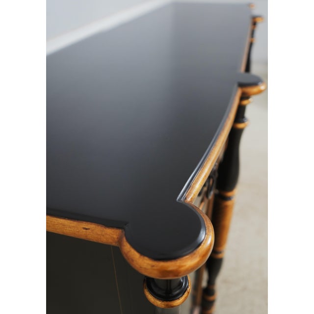 1990s Hickory White Co Regency Style Black & Gold Sideboard For Sale - Image 10 of 18