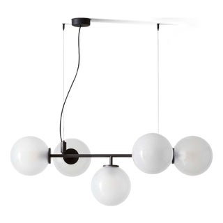 Mid-Century Modern Starburst Chandelier in Black Metal & Glass from Cassina For Sale