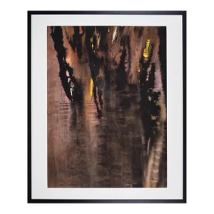 Large Vintage Mid Century Abstract Expressionist Watercolor Painting by Gene Hutner