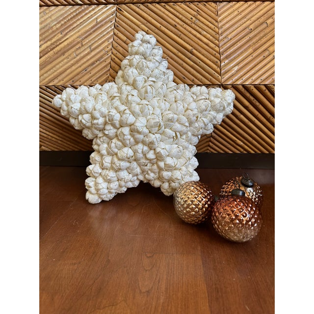 1980s Vintage 14.5” Very Large Seashell Encrusted Holiday Star , 1980’s For Sale - Image 5 of 11