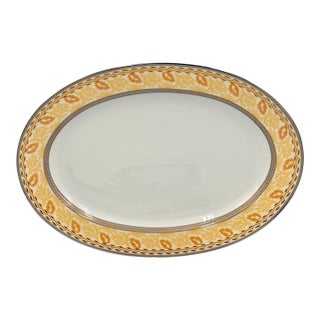 1980s 14" Oval Tray Serving Platter Thun Val St. Lambert Fine China For Sale