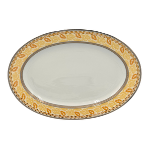 1980s 14" Oval Tray Serving Platter Thun Val St. Lambert Fine China