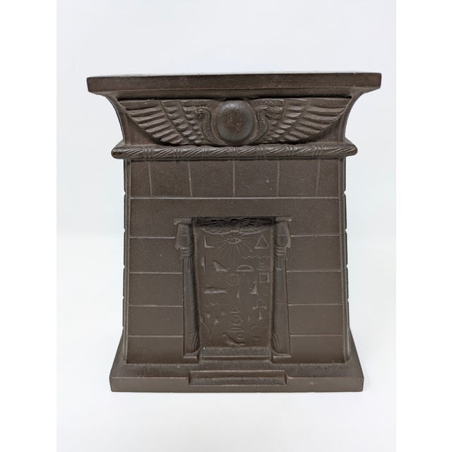Chocolate 1920s "Egyptian Tomb" Bookends by Bradley & Hubbard For Sale - Image 8 of 9