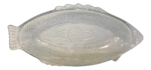 Vintage Fish Shaped Glasbake Glass Serving Platter