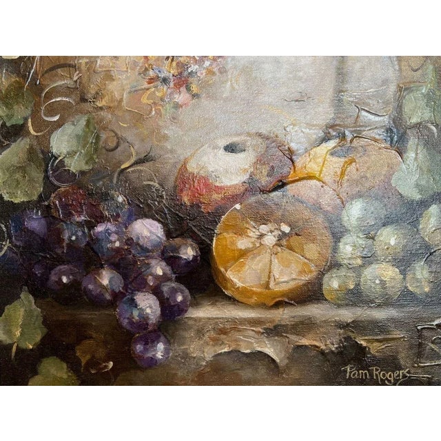 Still Life Framed Oil Paintings on Canvas by Pam Rogers - a Pair For Sale - Image 10 of 12