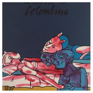 Valerio Adami, Les Impromptus du Matin, Colombine, 2018, Color Inkjet Print Enhanced with Watercolor For Sale