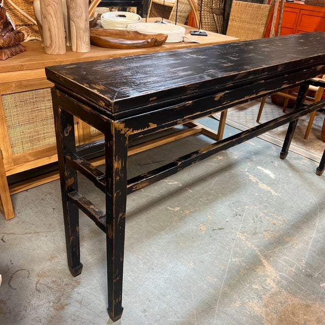 Distressed Black Ming Console Table Chairish