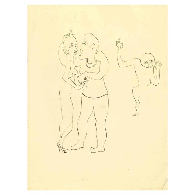 Mino Maccari, The Dance, Original Drawing, 1950s For Sale