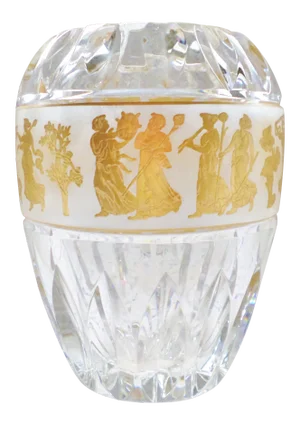 1960s Val St Lambert Crystal Vase Armada Jupiter Danse De Flore