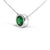 Contemporary .925 Sterling Silver 7MM Bezel Set Created Green Emerald Pendant Necklace - 18" Inches For Sale - Image 3 of 5