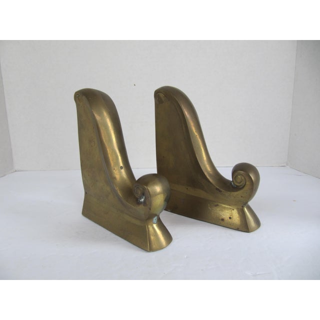 Vintage Brass Scroll Bookends Chairish