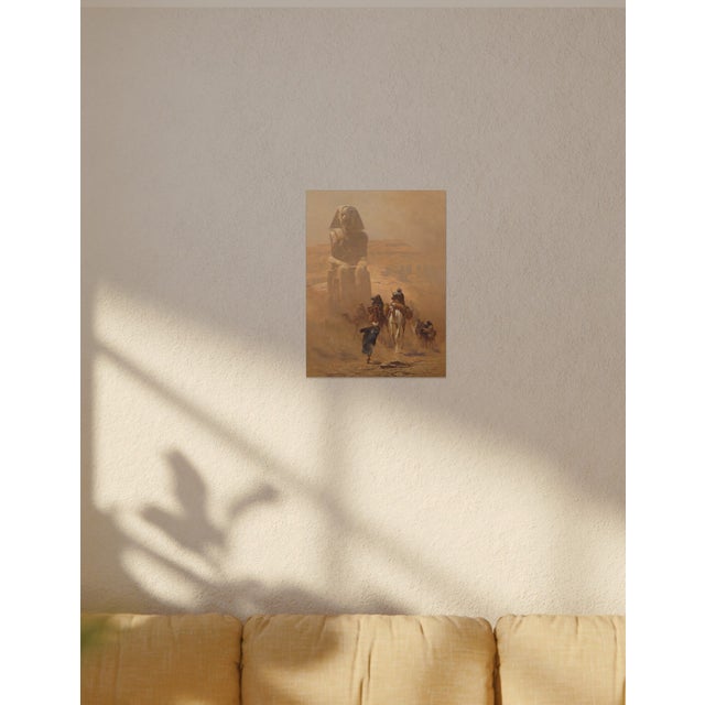 Paper Atelier Aria Lumae Ludwig Hans Fischer the Khamsin Egypt Caravan and Colossi of Memnon Desert Landscape Fine Art Gallery Board Print 16" X 24" For Sale - Image 7 of 15