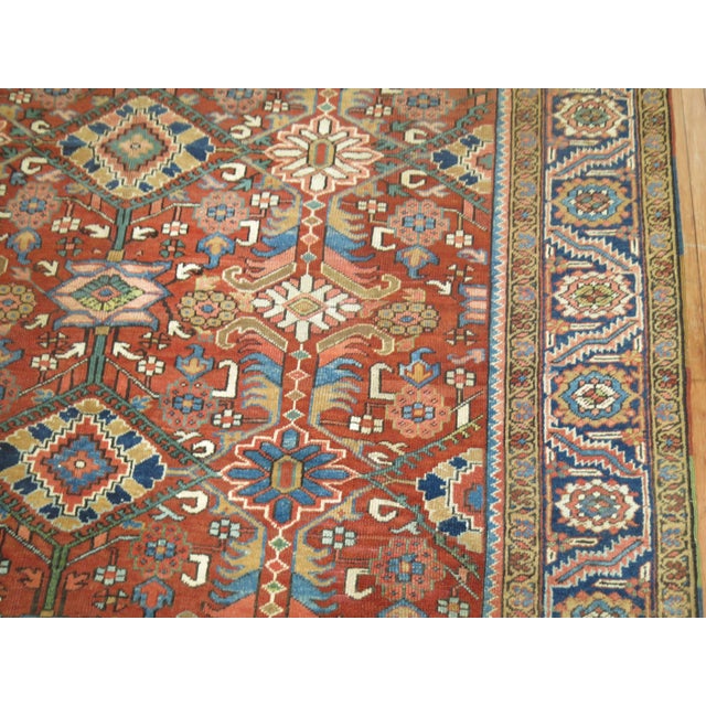 Early 20th Century Square Antique Heriz Rug, 8'11'' X 10'8'' For Sale - Image 11 of 12