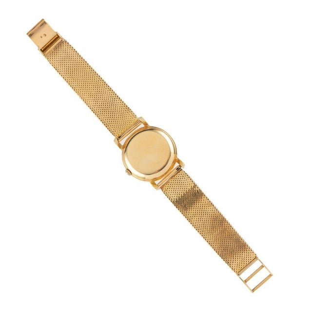 Contemporary Patek Philippe Geneve Vintage 2506 Manual 18k Gold Mesh Bracelet Watch For Sale - Image 3 of 12