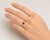 Traditional Late 20th Century 14K White Gold Ruby Diamond Three Stone Ring, Size 6.5 For Sale - Image 3 of 3