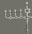 Vintage Judaica Hanukkah Menorah Candelabra Chrome Silver 9 Candle Star of David For Sale - Image 4 of 8