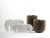 The vases materials complement each other. A collection of vases that connect opposing materials: marble and cardboard....
