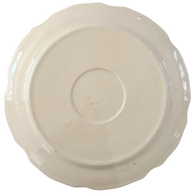 1930s 1930s Italian Renaissance Revival Majolica Floral Plate For Sale - Image 5 of 7