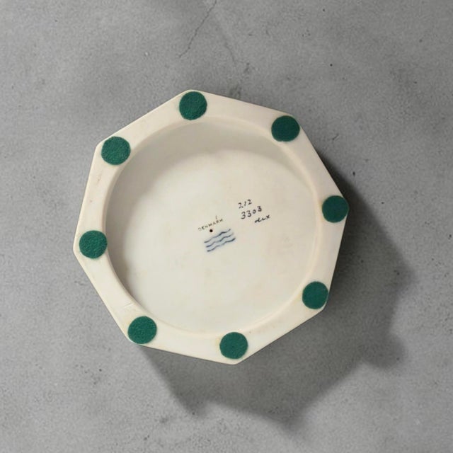 Royal copenhagen craquelé porcelain candlestick produced in denmark during the mid-20th century. the hexagonal candlestick...