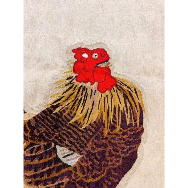 Chinese 1930s Small Ivory Medallion Handmade Continental Antique Tapestry Textiles Art For Sale - Image 3 of 6