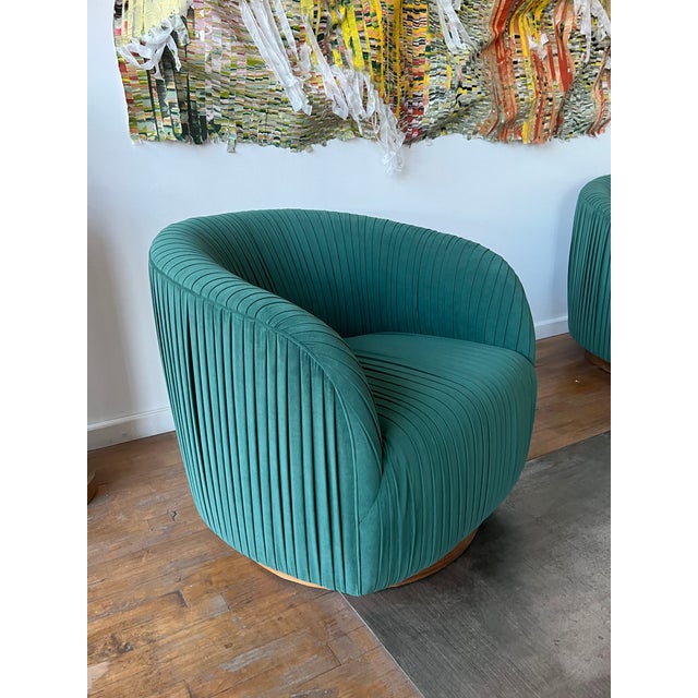 Mid Century Swivel Barrel Chairs a Pair Chairish