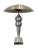 1970s Mid-Century Modern Brushed Aluminum Lamp and Shade With Lucite Finial, French For Sale - Image 5 of 5