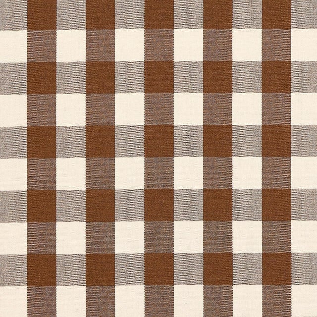 Sample - Schumacher Dutton Buffalo Check Fabric in Coffee For Sale