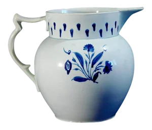 English Pearlware Pottery Blue and White Jug