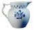 English Pearlware Pottery Large Underglaze Blue Jug With Flowers and Drapery Circa 1820–1830 For Sale