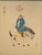 Vintage Framed Chinese Horseman and Falcon Painting on Silk Matting Wall Art For Sale - Image 4 of 7