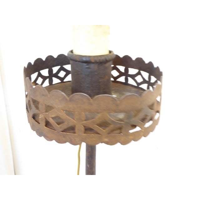 This 18th century torchiere has been updated with wiring and uses two Edison base bulbs up to 60 Watts each. It has a...