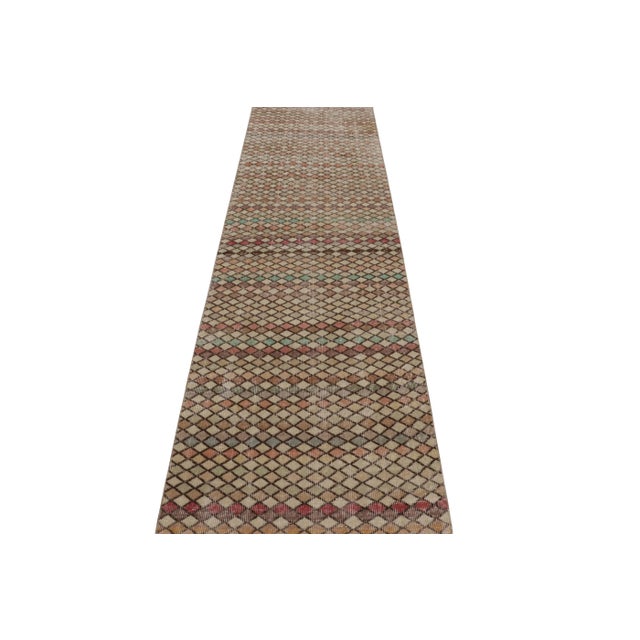 Rug & Kilim Vintage Turkish Runner, Mosaic-Inspired Multicolor Geometric Design - Rug & Kilim For Sale - Image 4 of 8