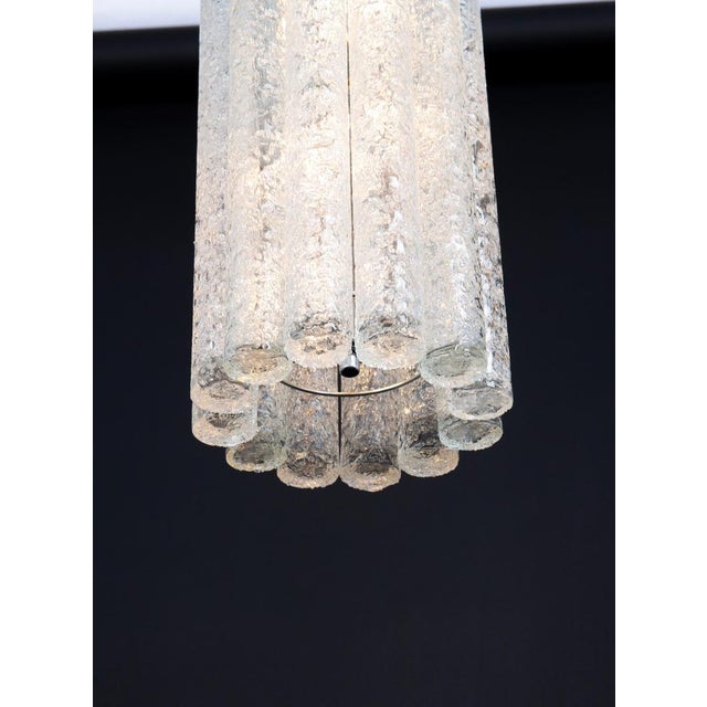 Large Murano Tubes Pendant Light attributed to Doria, 1970s For Sale - Image 14 of 15