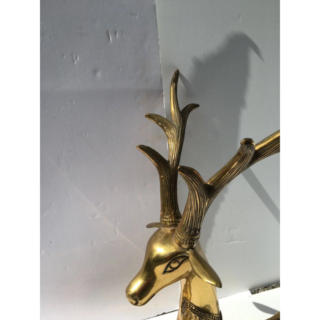 Contemporary 1970s Recumbent Brass Deer For Sale - Image 3 of 10