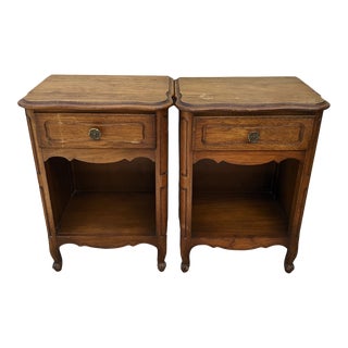 Late 20th Century French Provincial Nightstands - a Pair For Sale