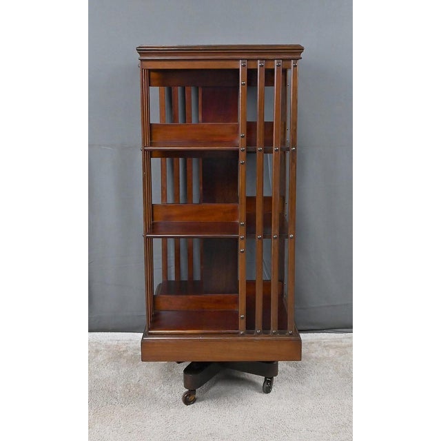 20th Century Mahogany Revolving Bookshelf, England For Sale - Image 18 of 18