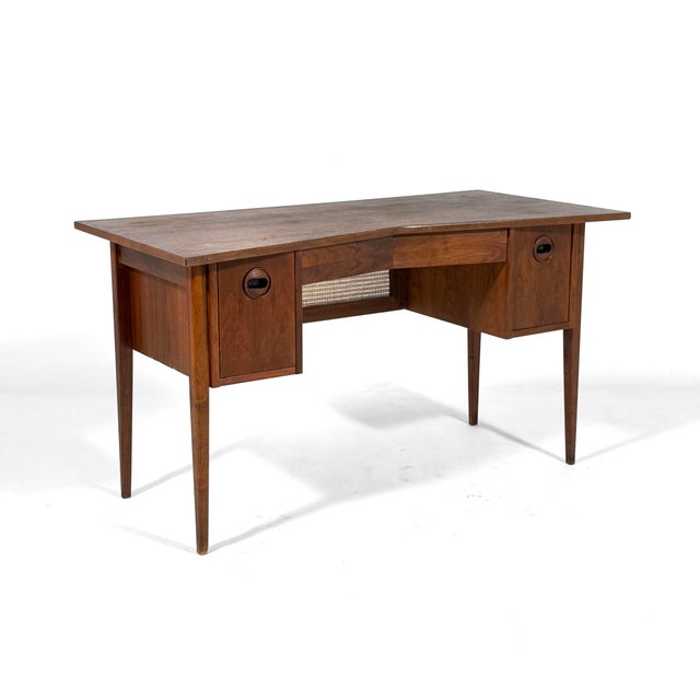 A beautiful design by Jack Cartwight from his "Decorum" line for Founders Furniture, this lightly scaled desk features a...