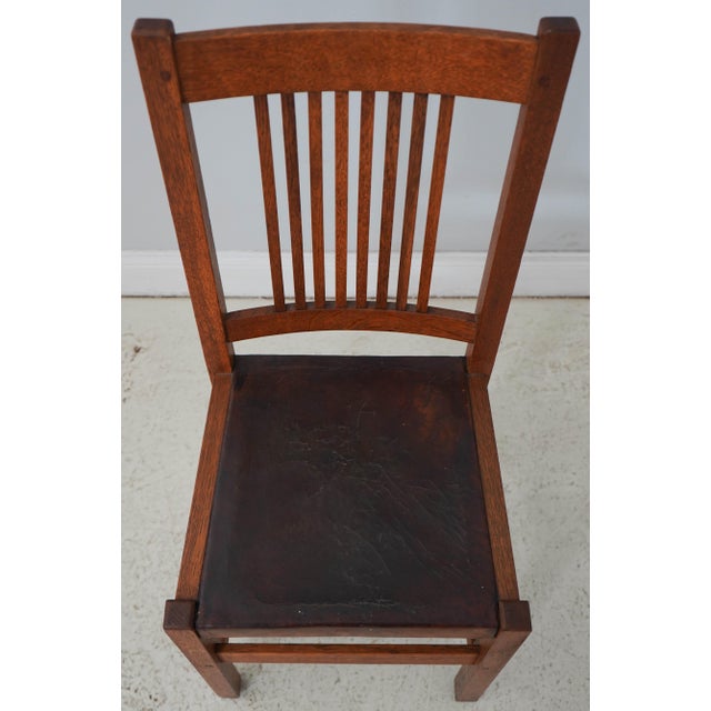 Age: C.1900-1910 Details: Original Red Stickley Label High Quality Construction Arts & Crafts Oak Tack Head Trim Peg...