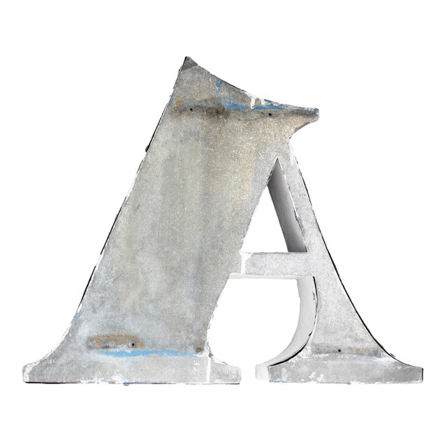 Metal 1960s Vintage Industrial Contemporary Channel Letter Signage Volumetric 3d Romania Metal For Sale - Image 7 of 8