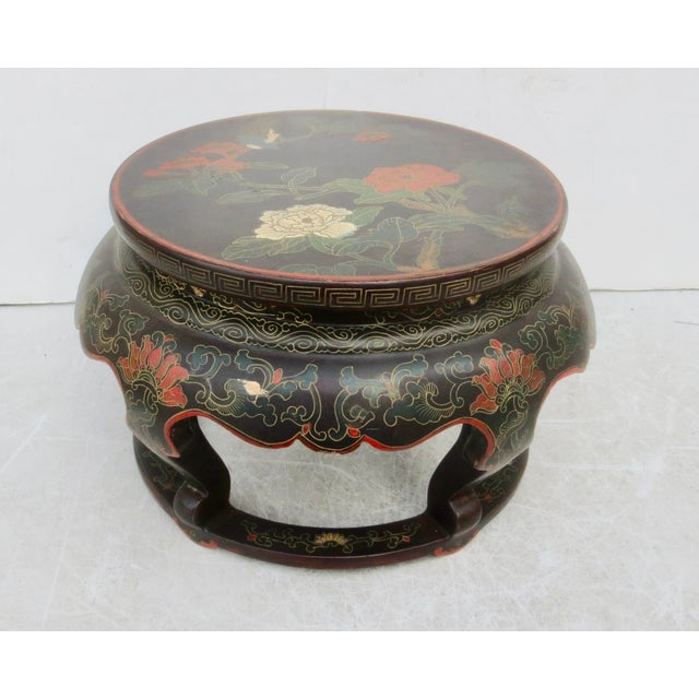Chinese Enameled Wooden Vase Stand Circa 50s For Sale - Image 10 of 15