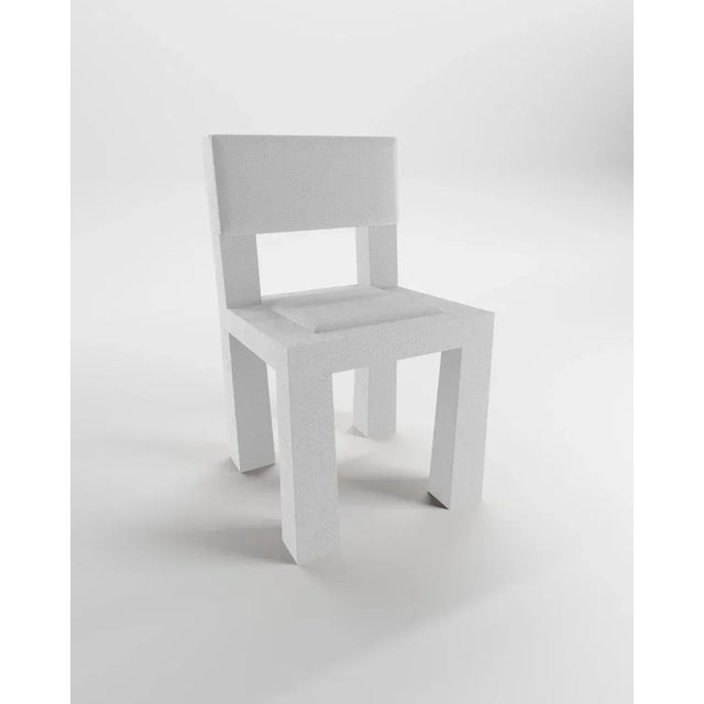 Modern Raw Chair in White Bouclé from Collector For Sale - Image 6 of 6