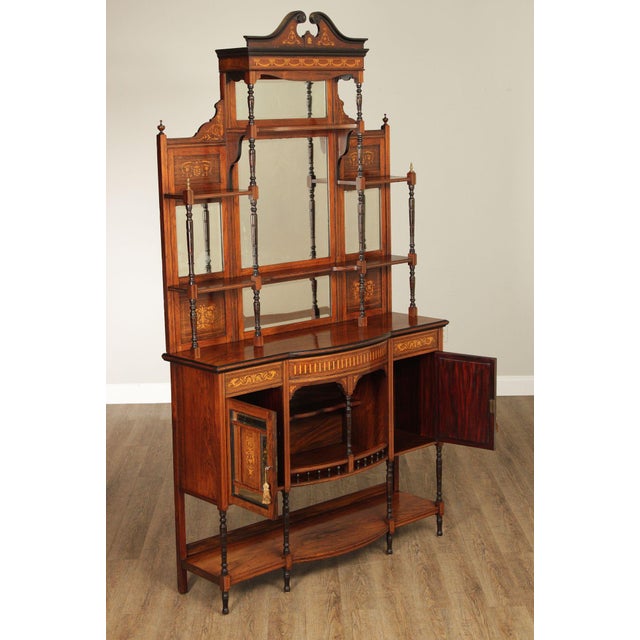 Victorian Antique Edwardian Inlaid Rosewood Sideboard For Sale - Image 3 of 18