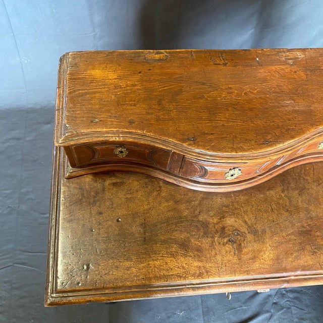 Brown Carved Early Italian Petite Writing Desk or Accent Table For Sale - Image 8 of 12