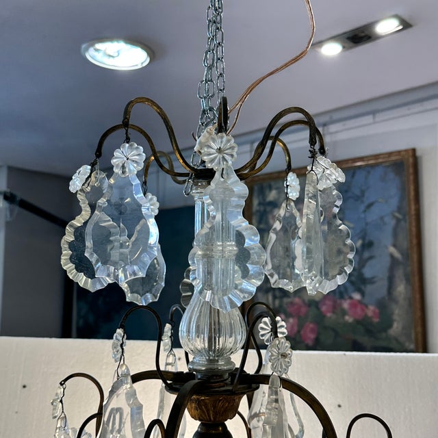 Louis XV Napoleon III Chandelier with Cut Rock Crystal, France, 1880 For Sale - Image 16 of 18