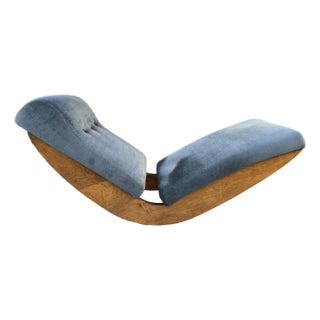 1980s Adrian Pearsall Style Sculptural Walnut Rocking Chaise Lounge For Sale