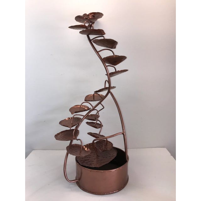 Mid-Century Artisan Copper 18 Tier Lily Pad Fountain For Sale In West Palm - Image 6 of 9